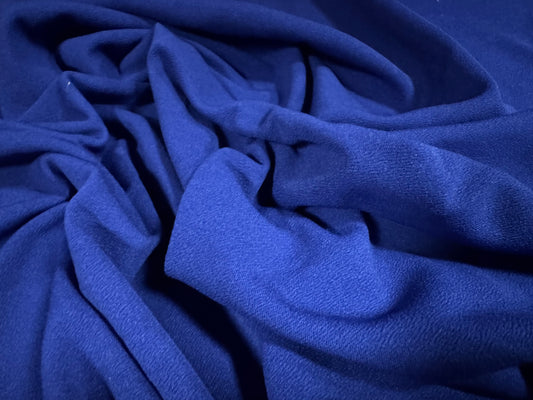 Scuba crepe stretch spandex double jersey fabric, per metre - plain - electric blue