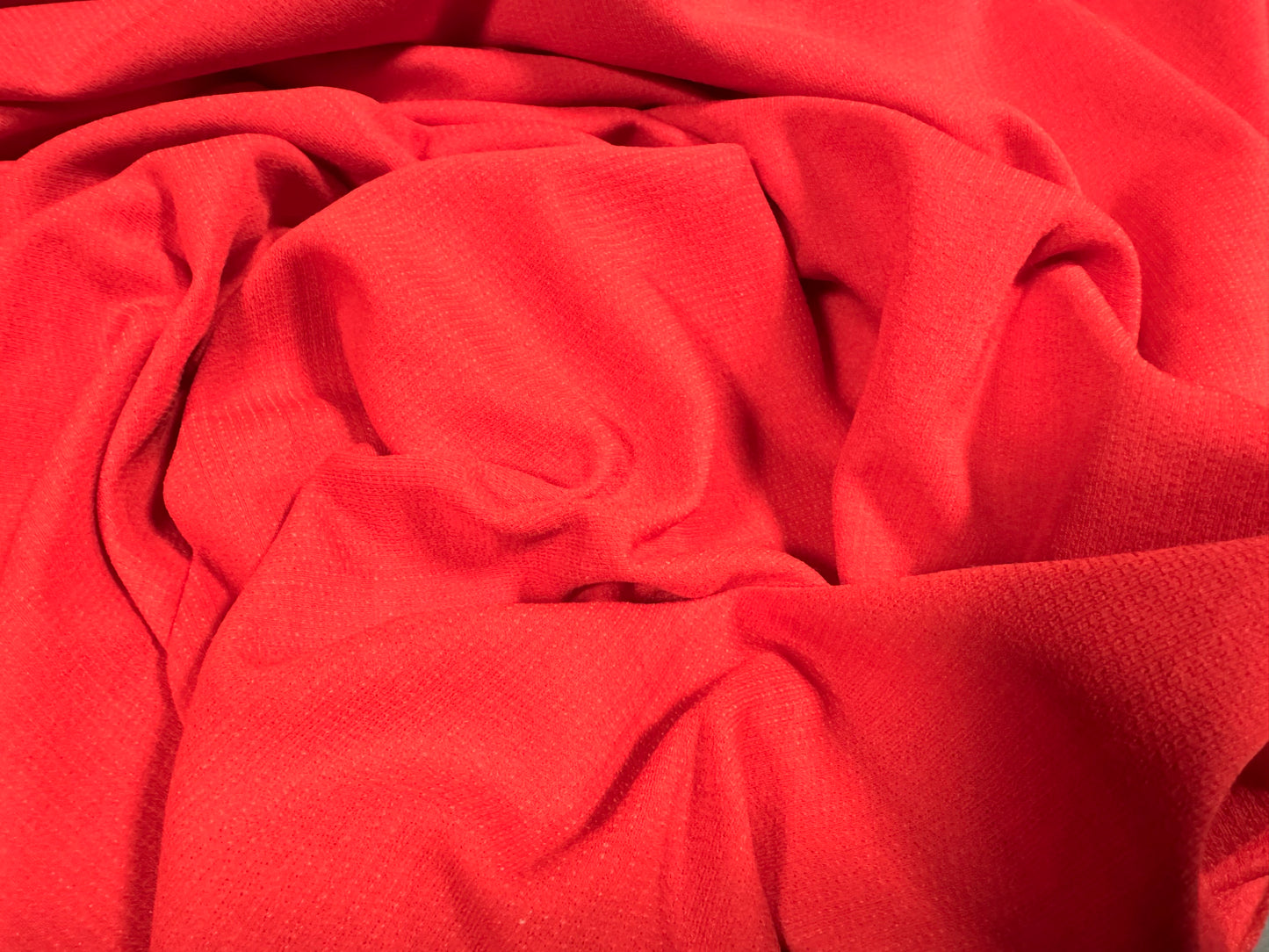 Double jersey knit fabric, per metre - plain - bright coral