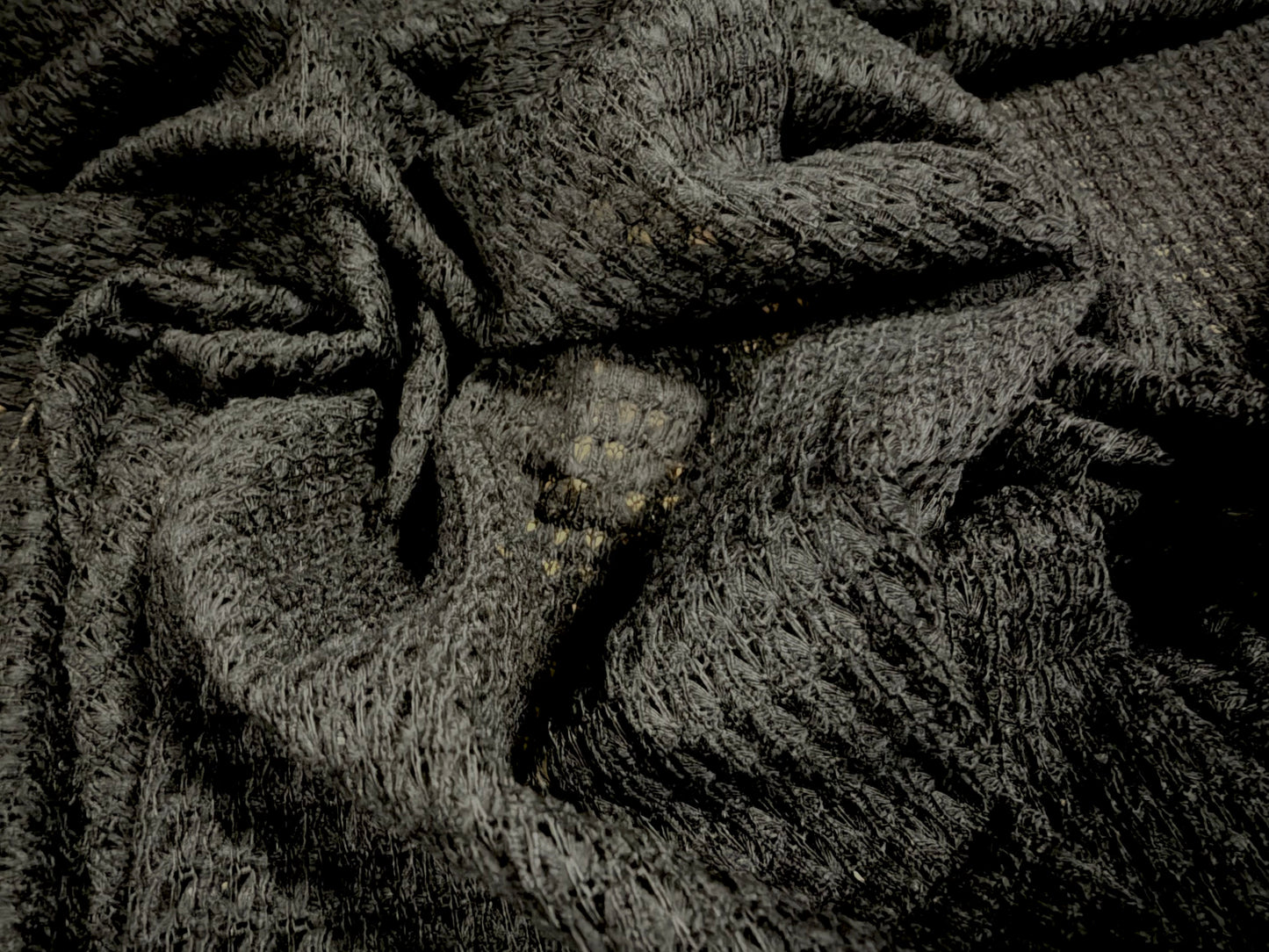 Waffle knit jersey fabric, per metre - solid - black