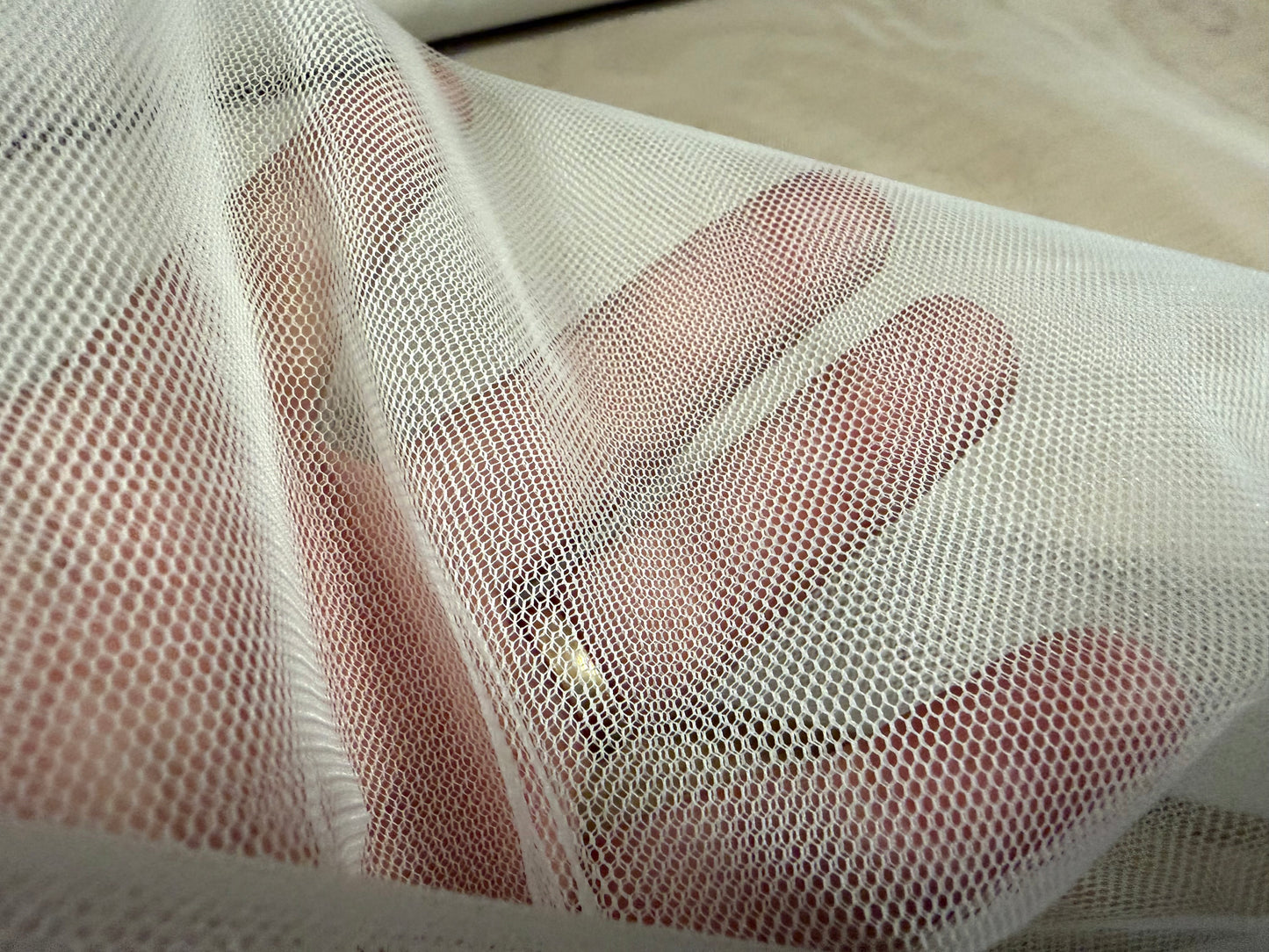 Double width tulle tutu mesh net fabric, per metre - plain - white