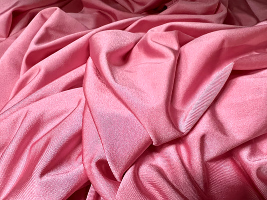 Soft touch stretch spandex single jersey fabric, per metre - plain - pink