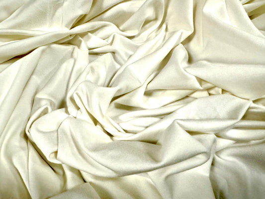 Cotton spandex stretch single jersey fabric, per metre - plain - ivory