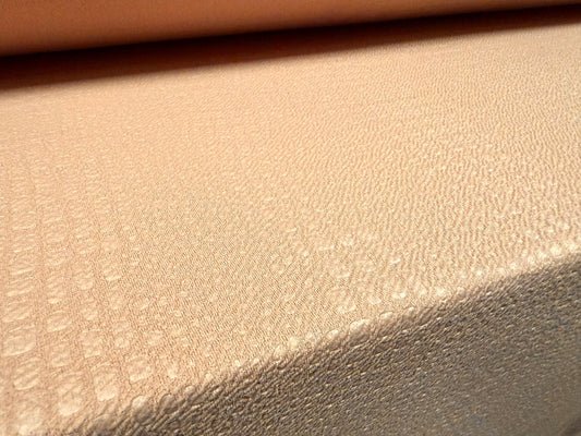 Embossed Liverpool stretch double jersey fabric, per metre - crocodile design - nude