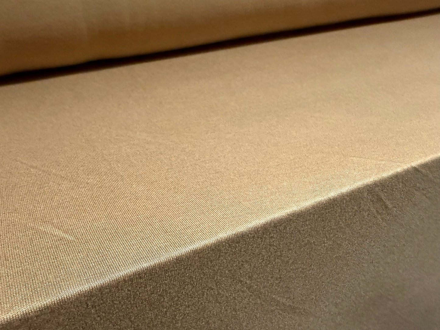 Viscose spandex stretch single jersey fabric, per metre - plain - sandstone