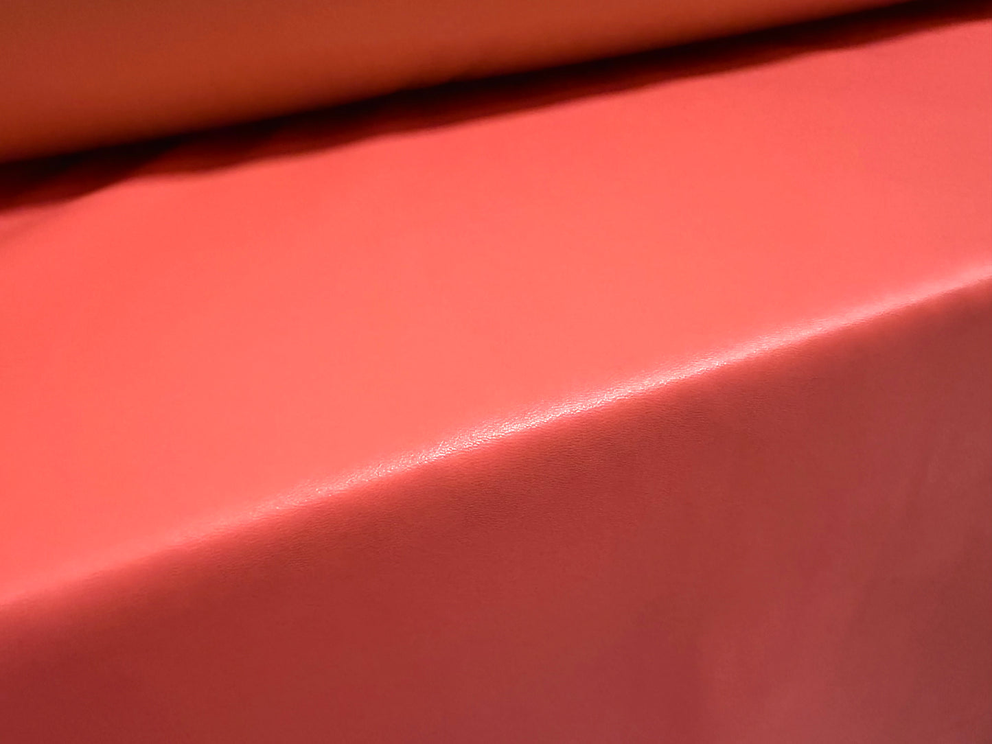 Faux leather pvc coated fabric, per metre - plain - coral