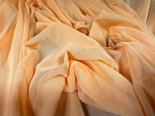 Power mesh net stretch spandex fabric, per metre - plain - apricot