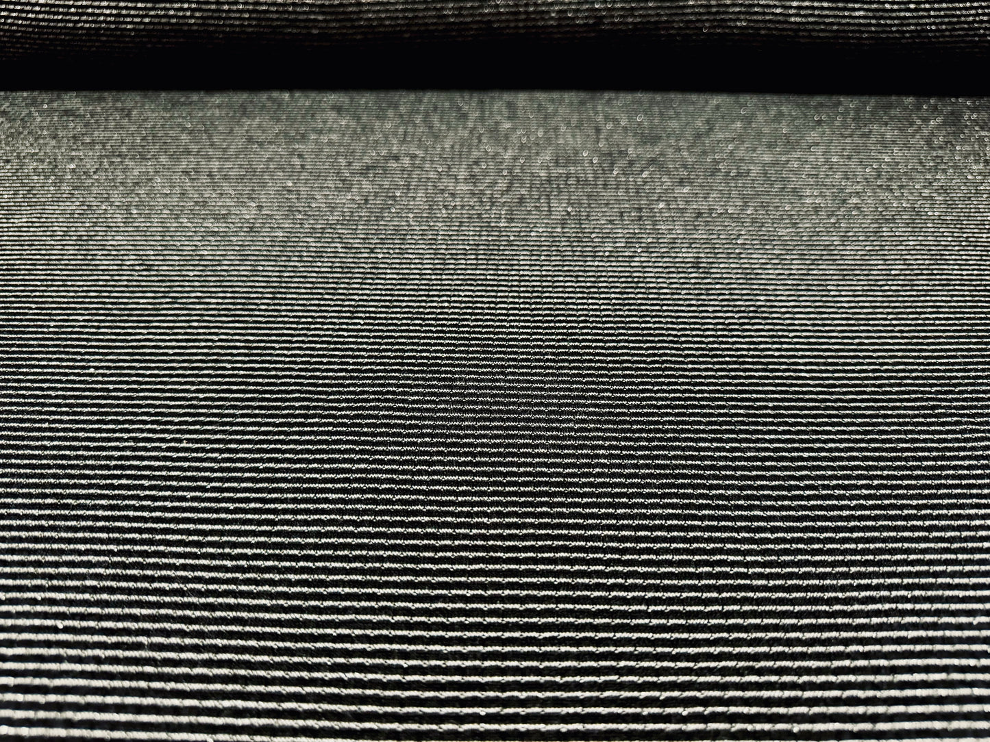 Stretch metallic single jersey fashion fabric, per metre - pinstripe - black with silver lurex