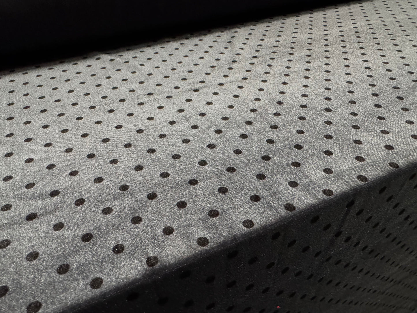 Spandex velvet stretch dress fabric, per metre - spot print - grey