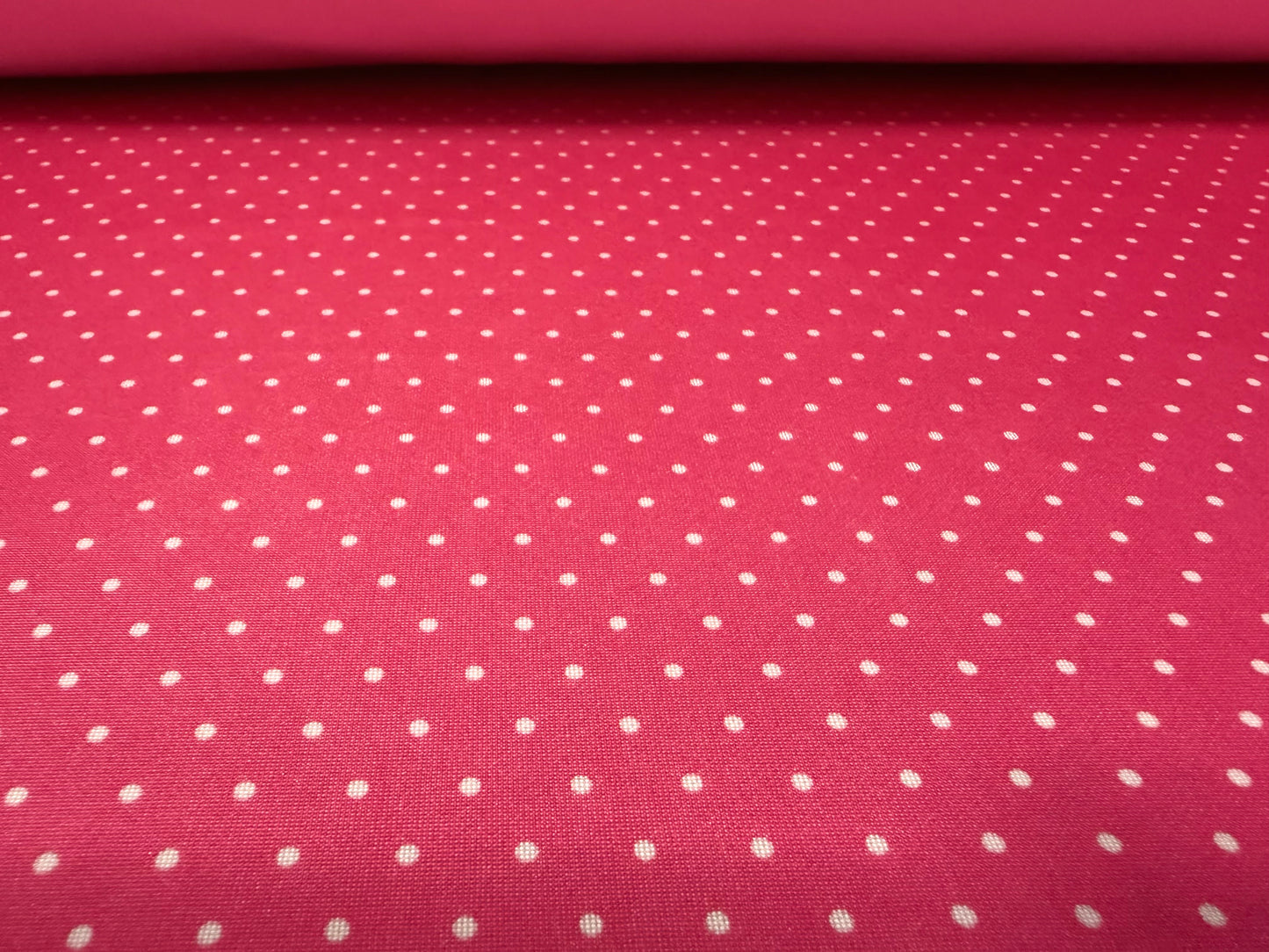 Scuba stretch double jersey fashion fabric, per metre - spot print - cerise pink
