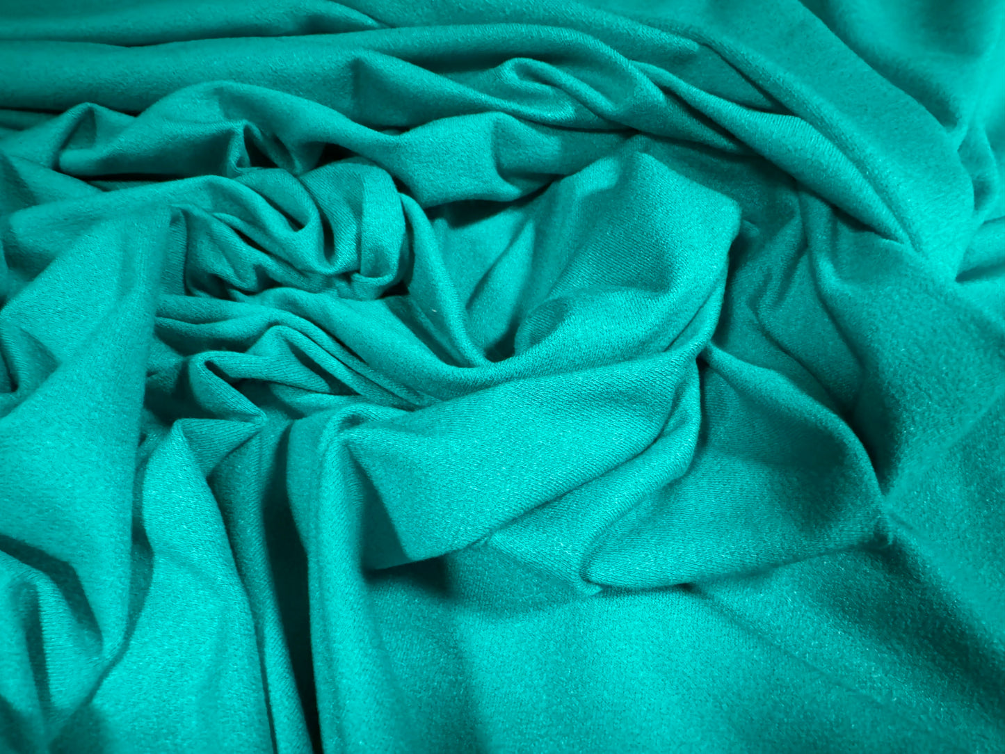 Viscose spandex stretch crepe jersey fabric, per metre - plain - Caribbean turquoise