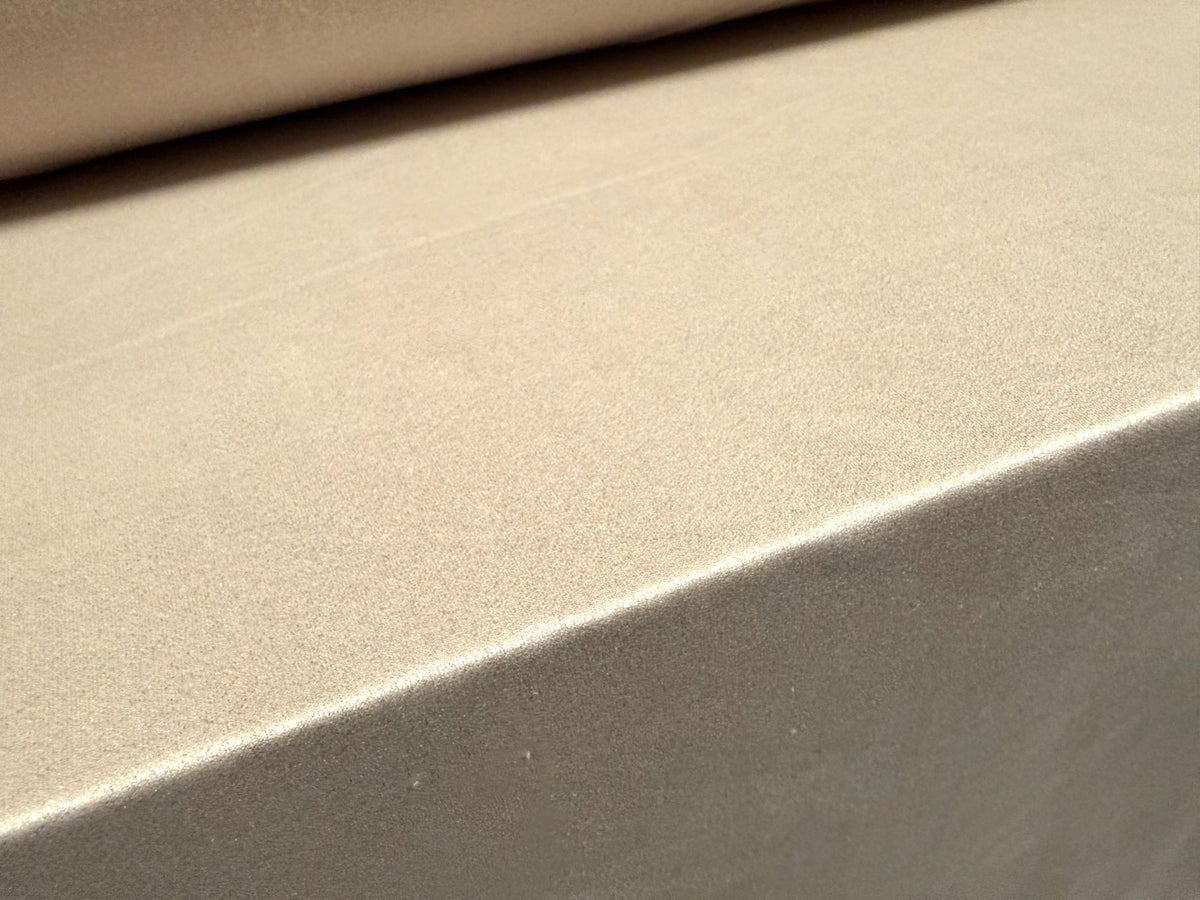 Faux suede stretch spandex jersey fabric, per metre - plain - dirty cream