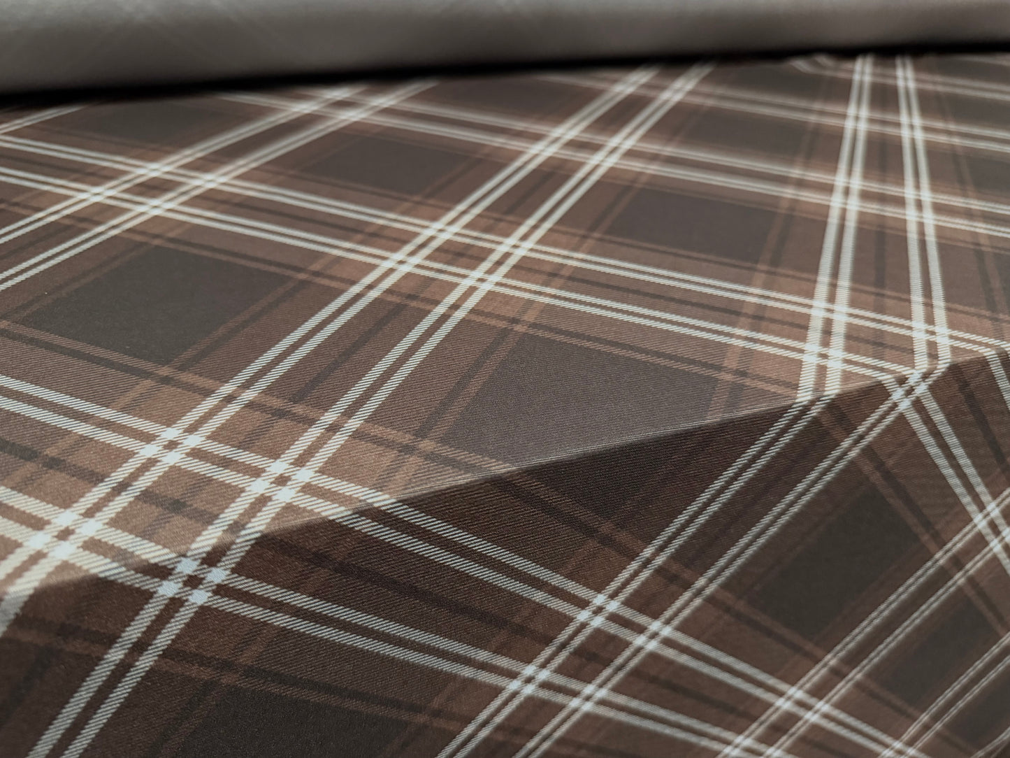 Stretch spandex ITY single jersey fabric, per metre - Argyle print - grey & taupe