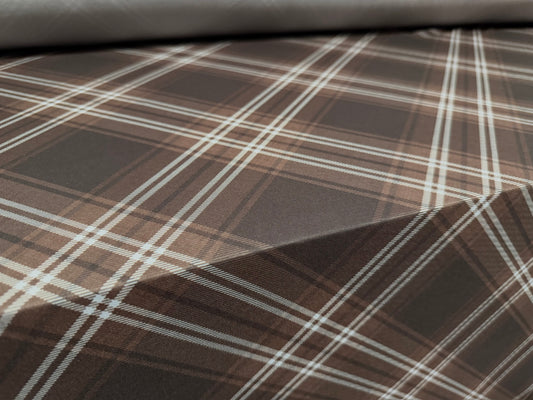 Stretch spandex ITY single jersey fabric, per metre - Argyle print - grey & taupe