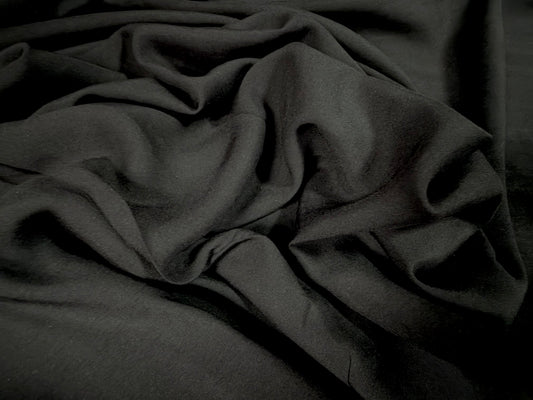 Soft handle plain weave viscose dress fabric, per metre - plain - black
