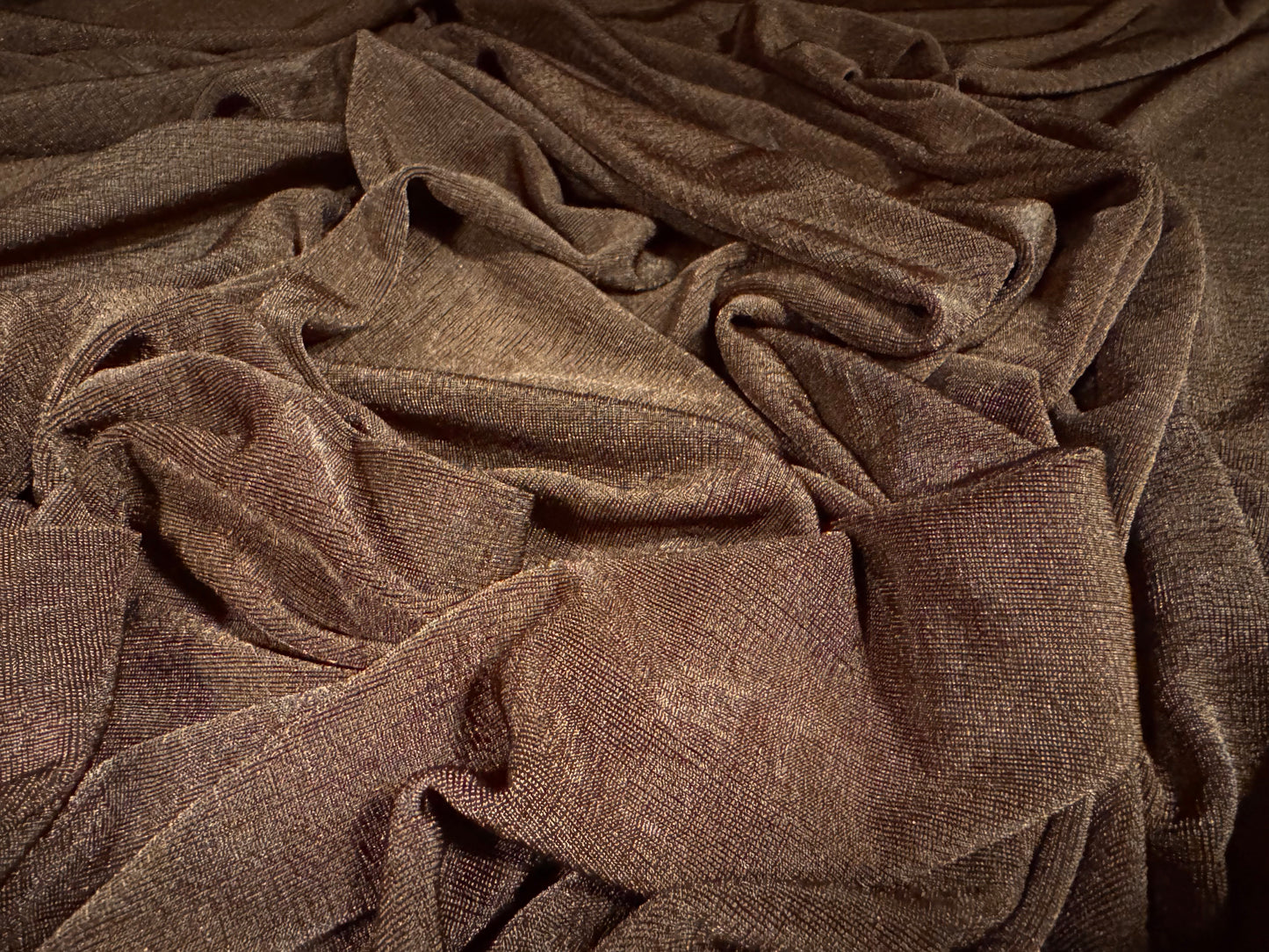 Slinky Stretch spandex jersey fabric, per metre - plain - chocolate brown