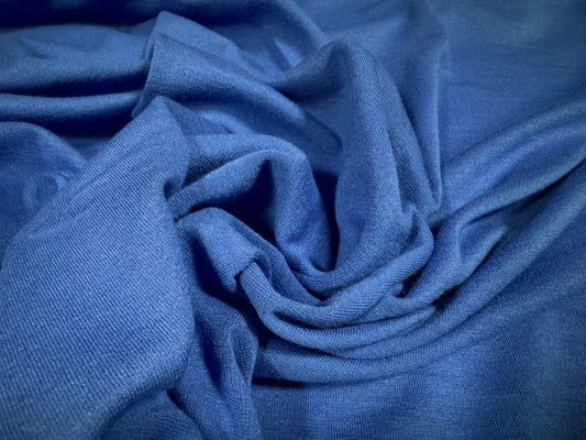 Ponte Roma double jersey stretch spandex fabric, per metre - plain - cobalt blue