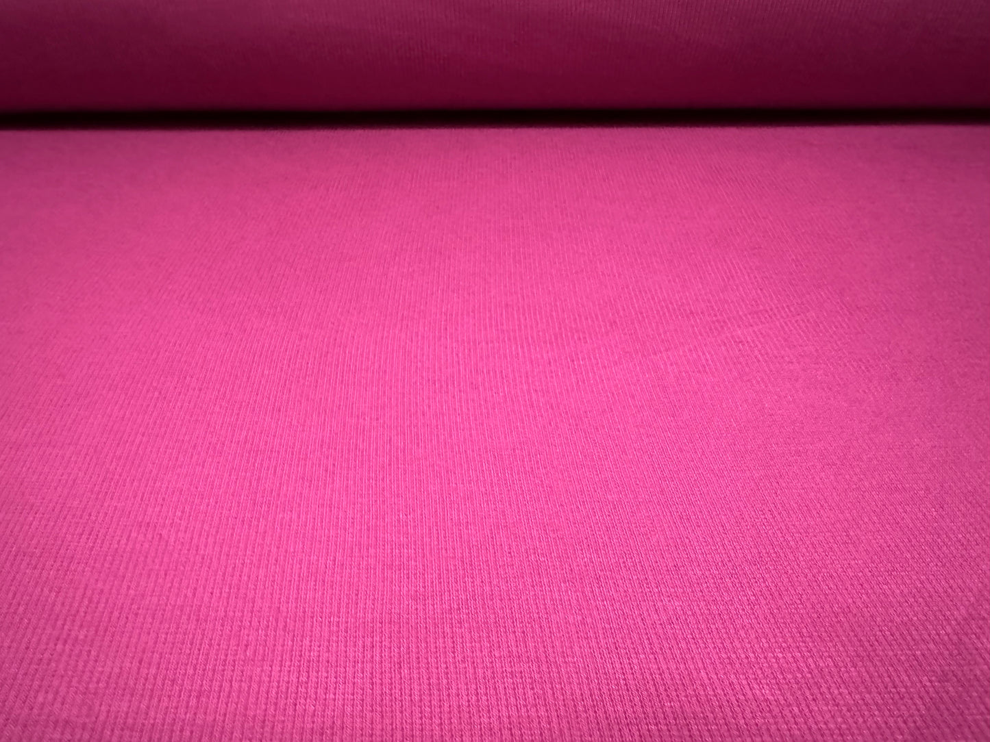 Fine ribbed spandex stretch jersey fabric, per metre - plain - magenta