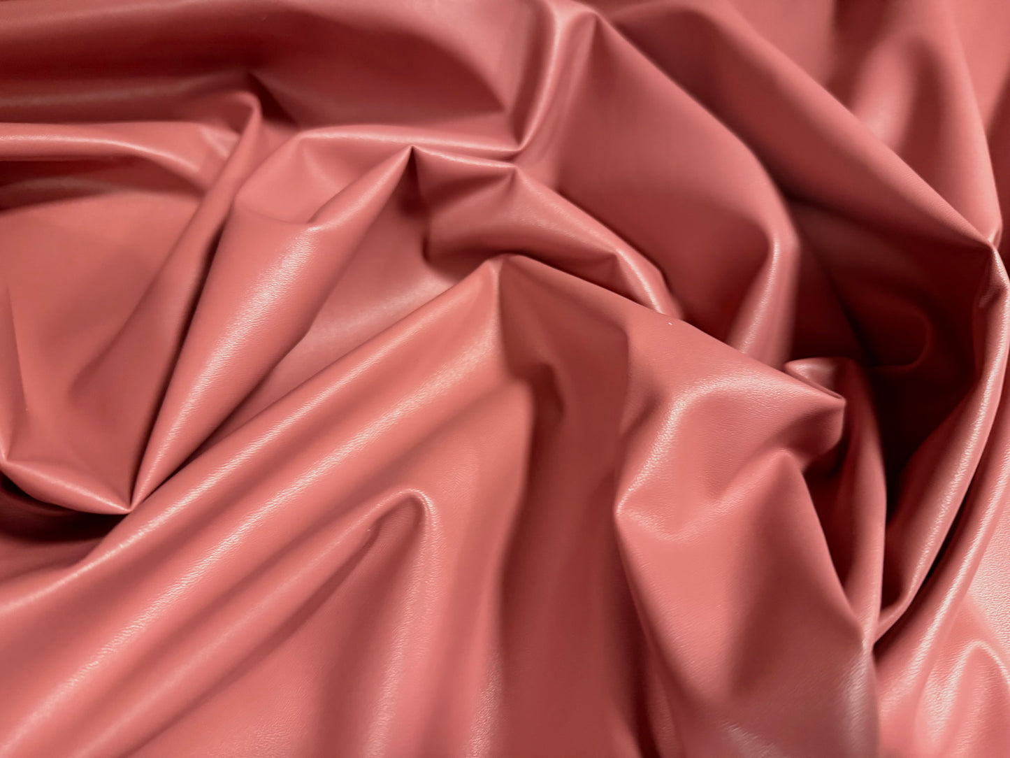 Faux leather pvc coated fabric, per metre - plain - dusky pink