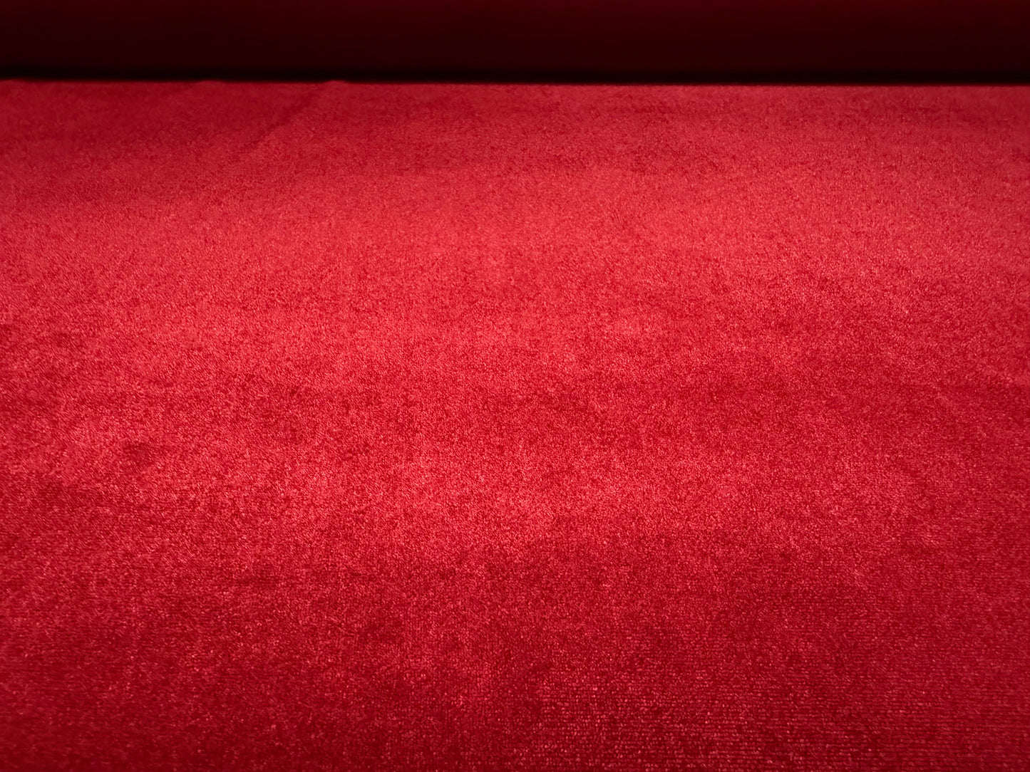 Spandex velvet stretch dress fabric, per metre - plain - deep scarlet