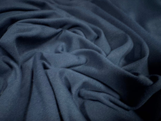 Cotton spandex stretch jersey fabric, per metre - plain - French Navy Blue