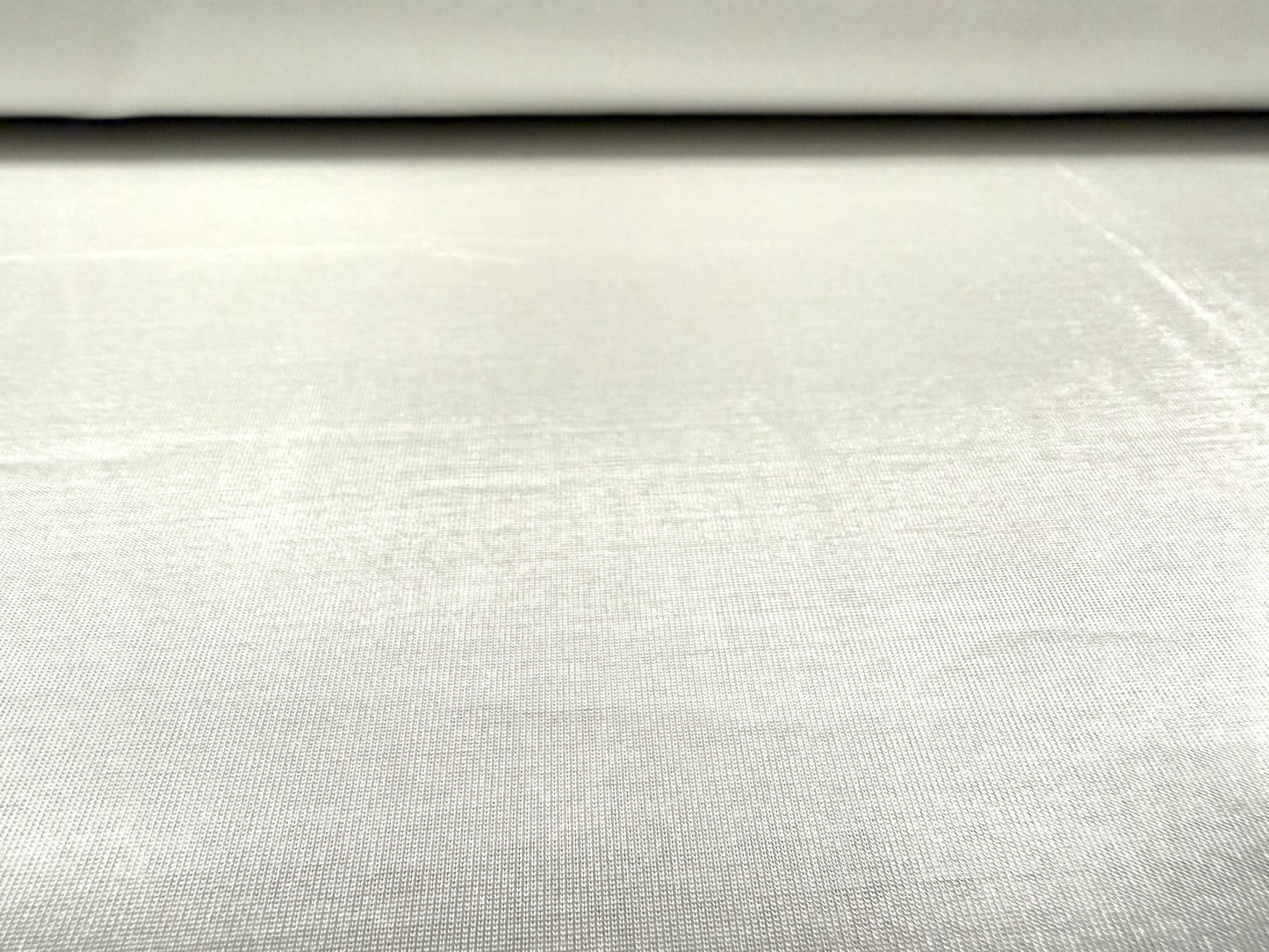 Disco shimmer Spandex stretch single jersey fabric, per metre - plain - ivory