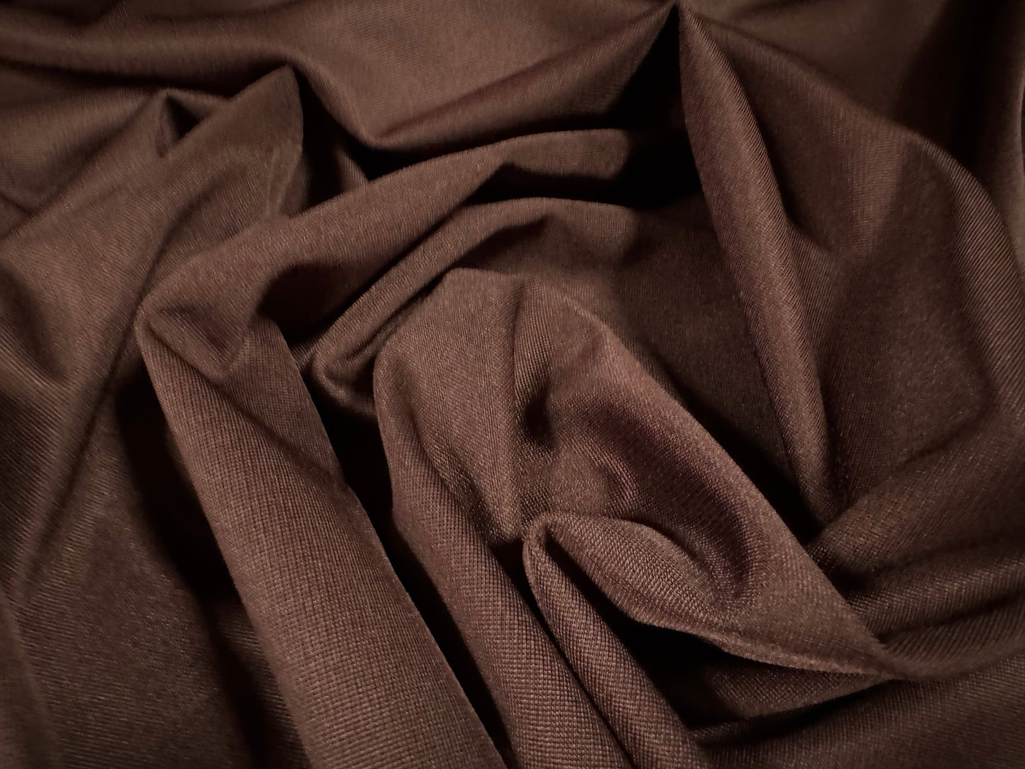 Double Jersey stretch spandex fabric, per metre - plain - dark brown