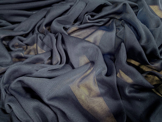 Chiffon jersey fabric, per metre - plain - dark navy