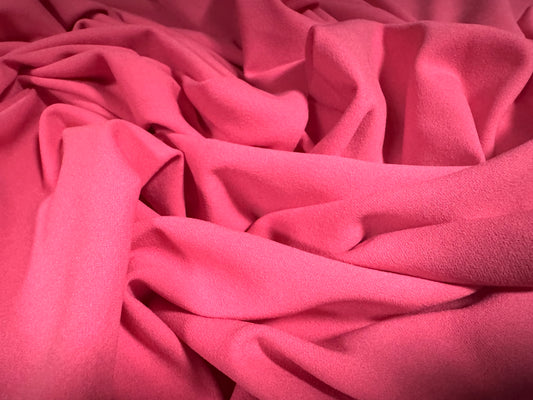 Scuba crepe stretch spandex double jersey fabric, per metre - plain - hot pink