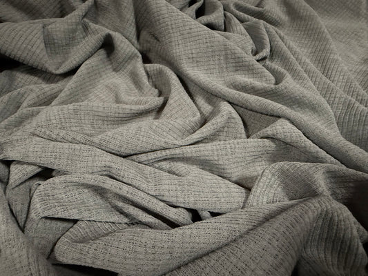 Thick & thin rib stretch spandex single jersey fashion fabric, per metre - plain - grey