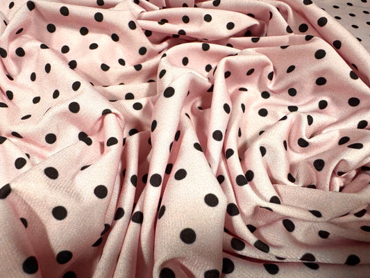 ITY stretch spandex single jersey fabric, per metre - spot print - baby pink