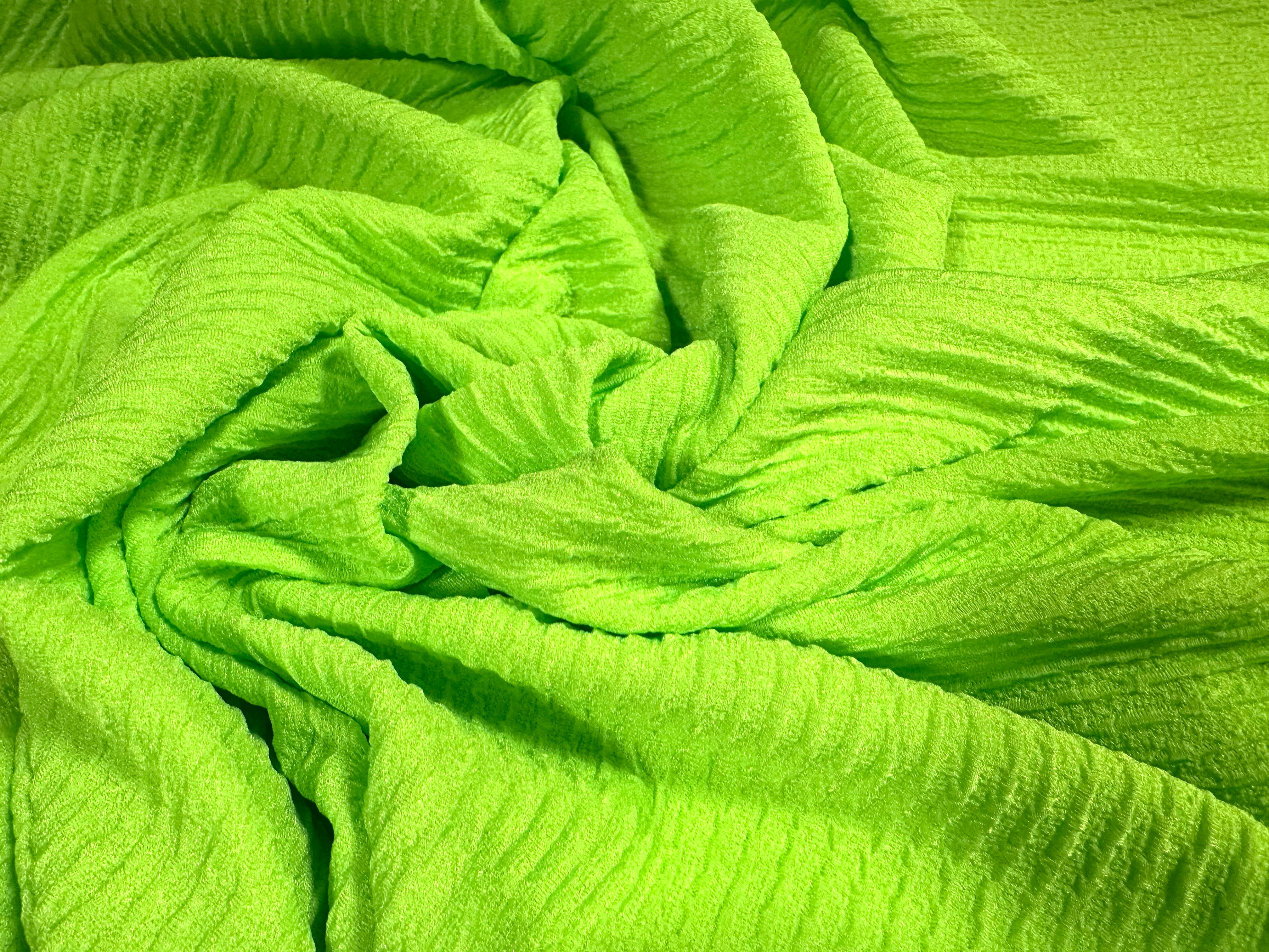 Ripple Rib Textured ripple rib stretch jersey fabric, per metre - bright lime ...