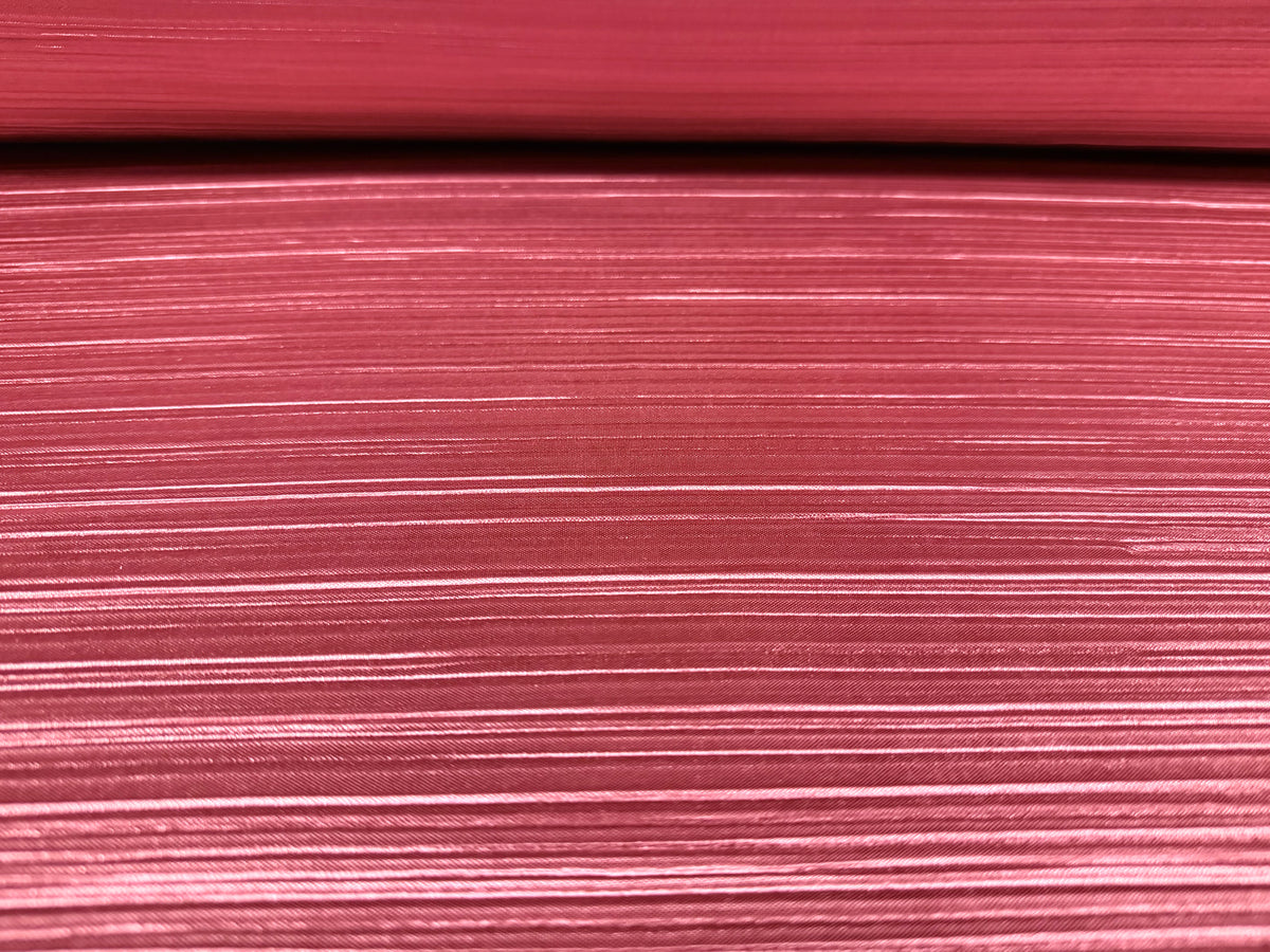Plissé stretch pleated satin dress fabric, per metre - plain - rose pink