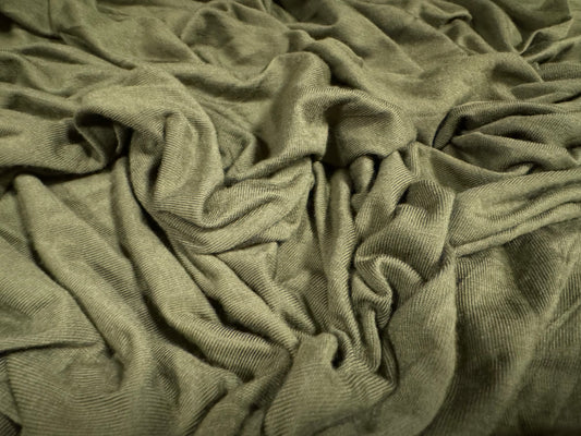 Viscose spandex stretch single jersey fabric, per metre - plain - khaki