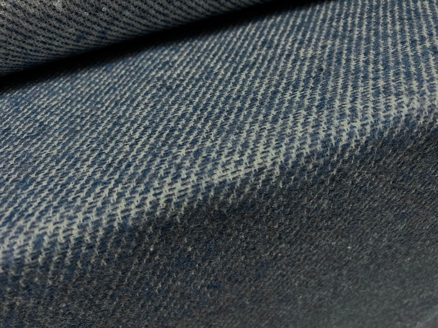 Wool blend bouclé fabric with sequins, per metre - denim blue