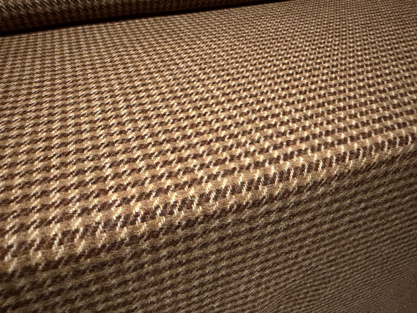 Wool flannel coat jacket fabric, per metre - dogtooth - brown