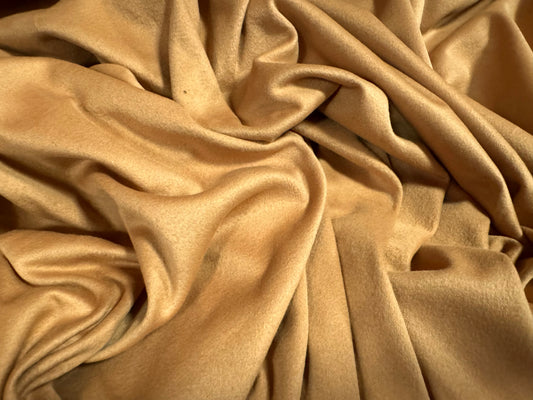 Faux suede jersey fabric, per metre - plain - caramel