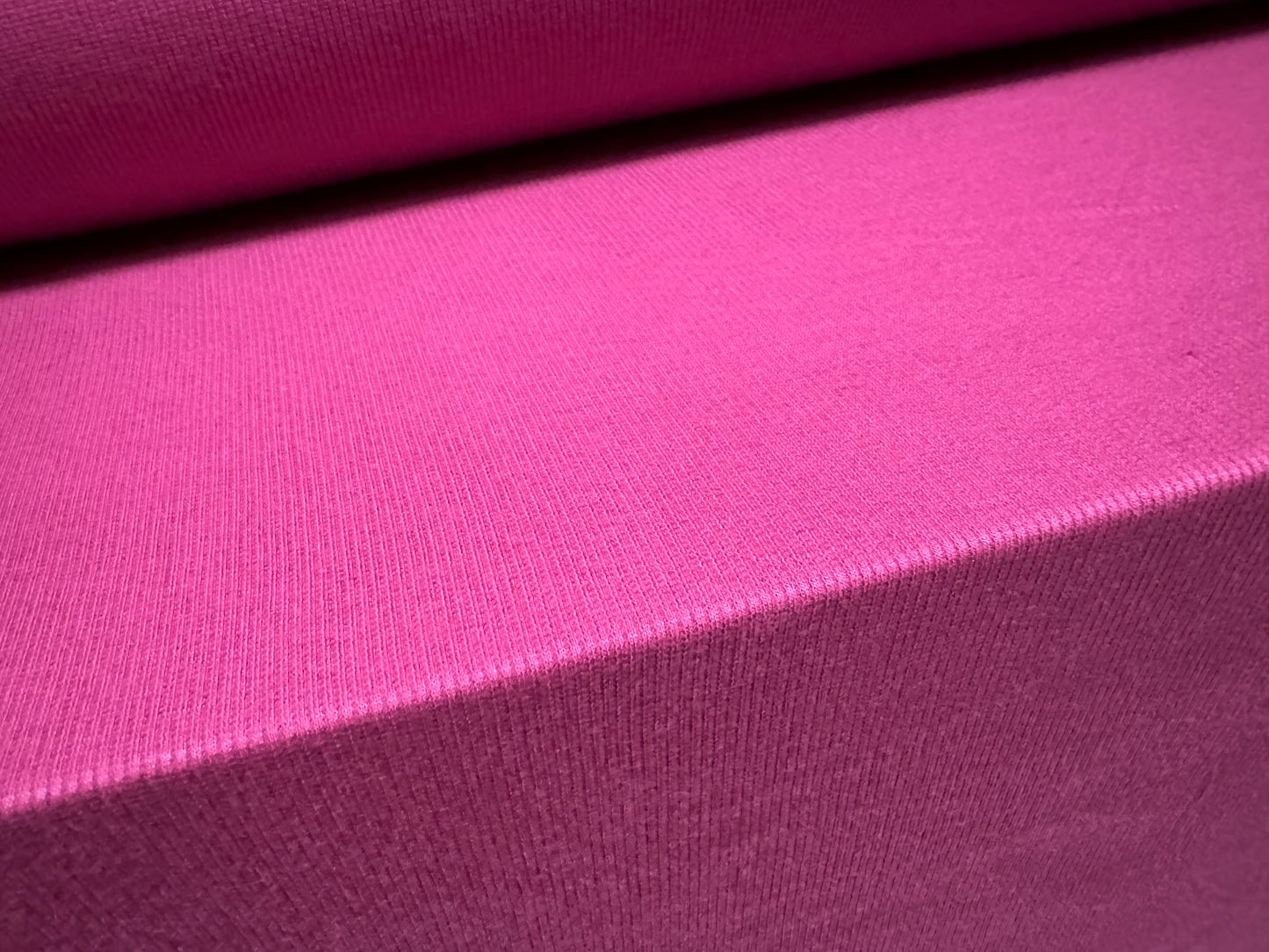 Fine ribbed spandex stretch jersey fabric, per metre - plain - magenta