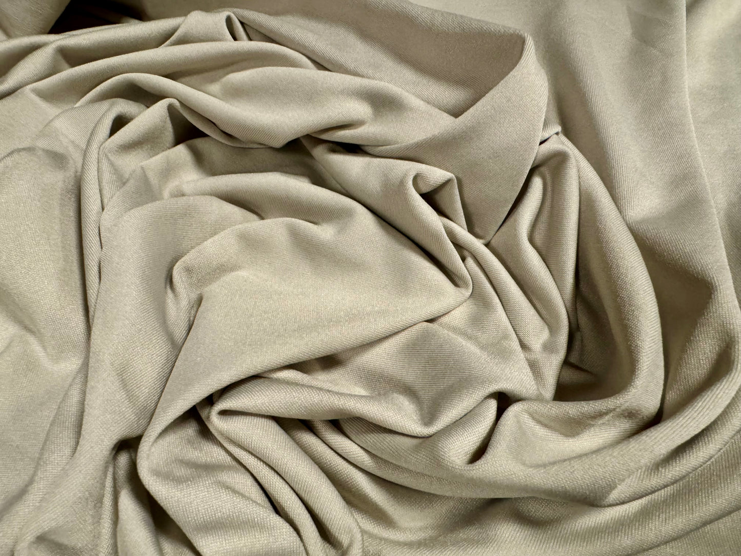 Soft touch spandex stretch jersey dress fabric, per metre - plain - candle cream