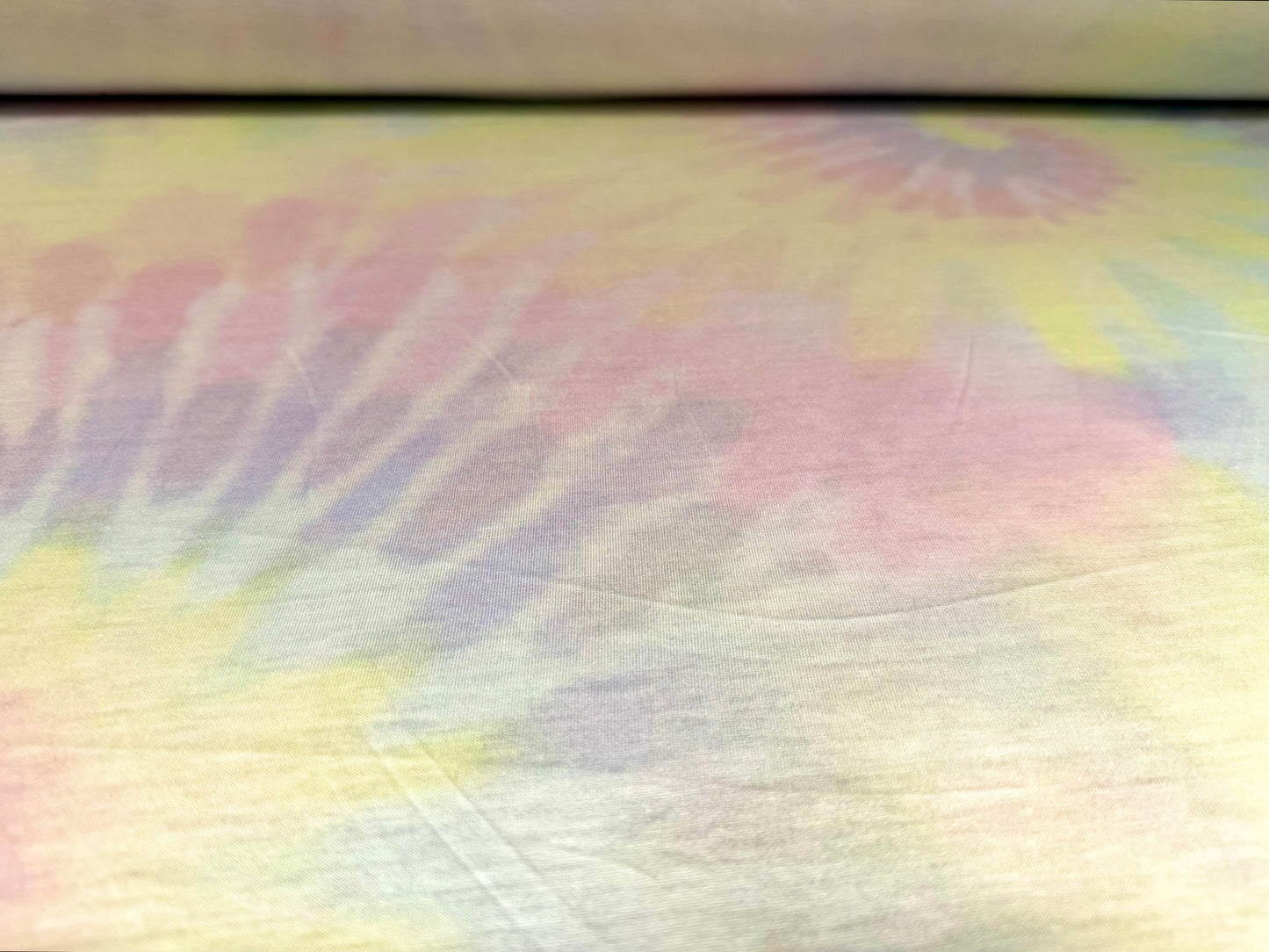 Soft handle single jersey fashion fabric, per metre - tie dye print - pastel rainbow