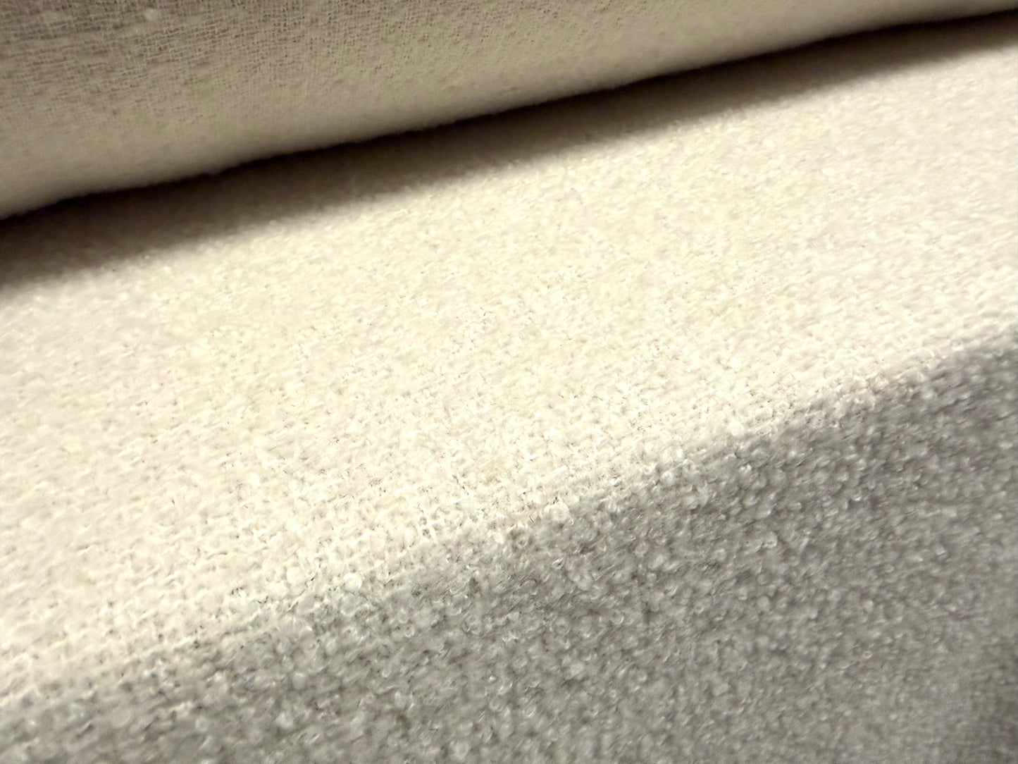 Heavyweight wool bouclé fabric, per metre - plain - ivory