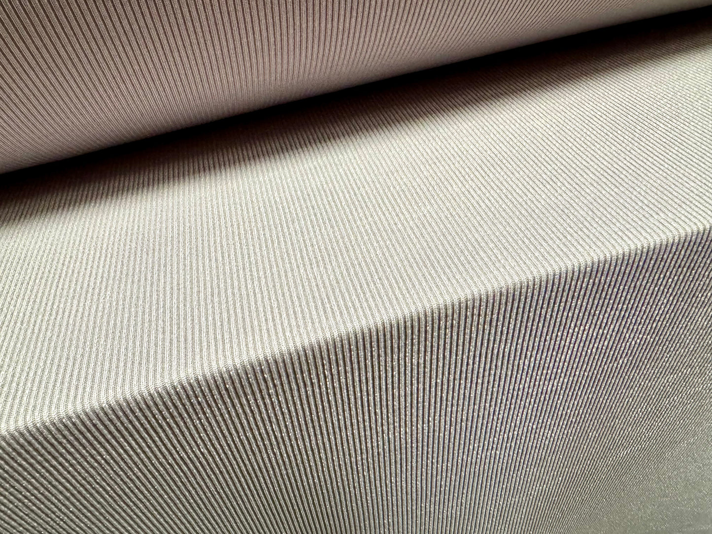 Fine ribbed spandex stretch jersey fabric, per metre - plain - silver grey