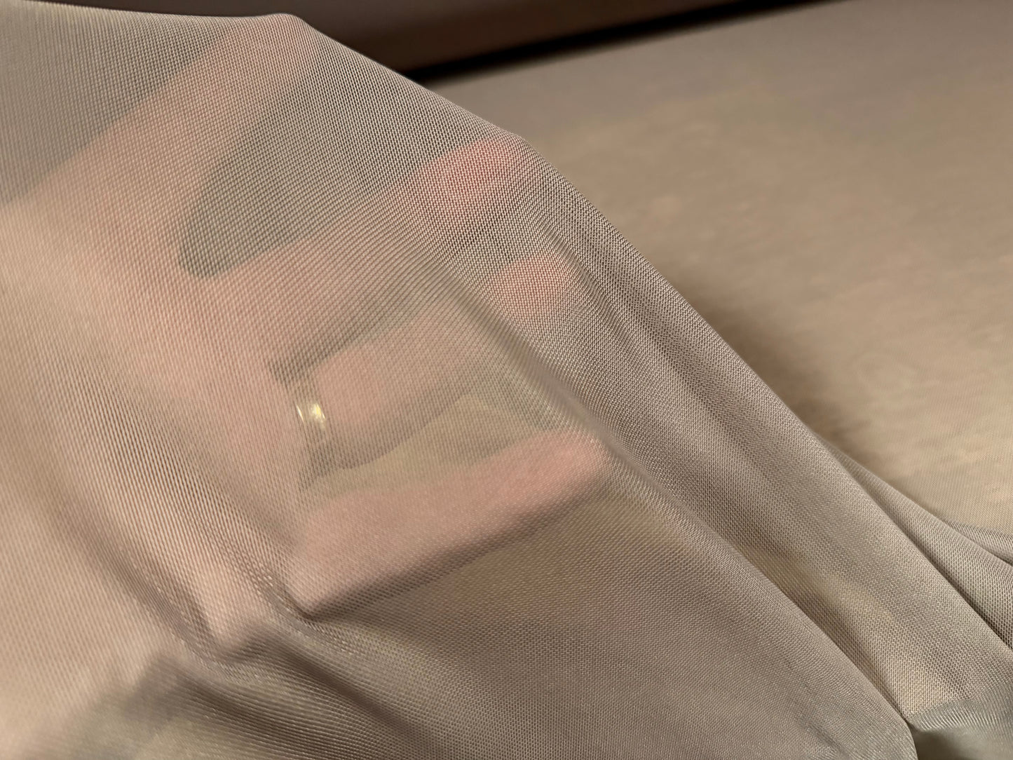 Power mesh net stretch spandex fabric, per metre - plain - taupe