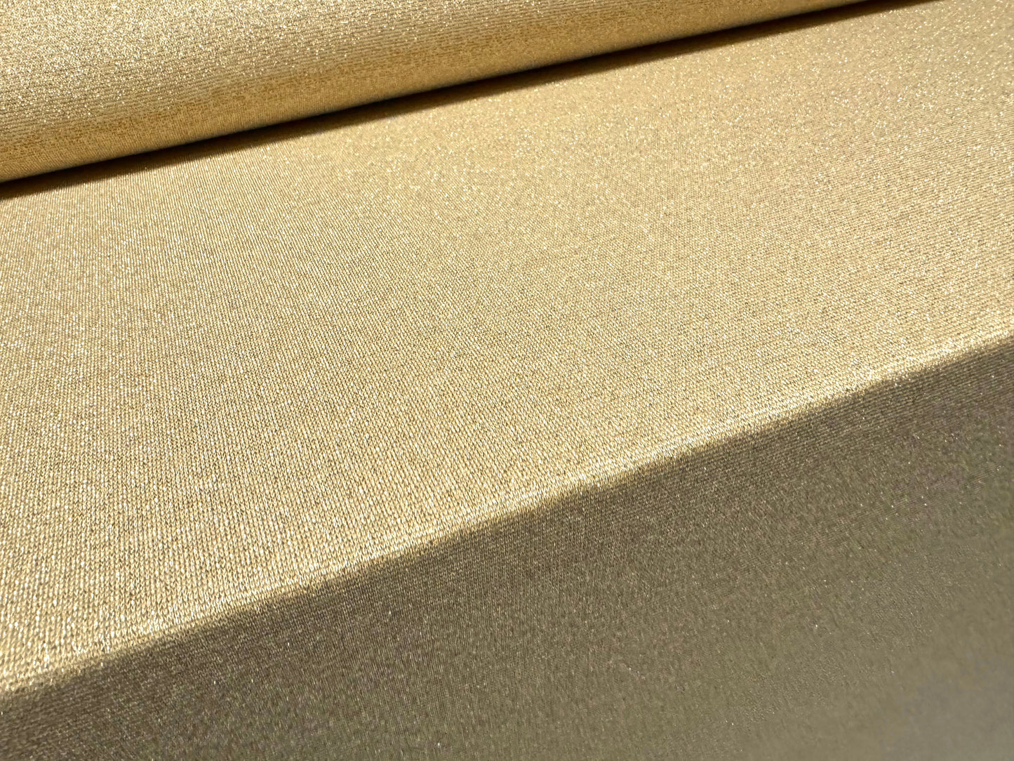 Metallic crepe jersey fashion fabric, per metre - lurex sparkle - gold