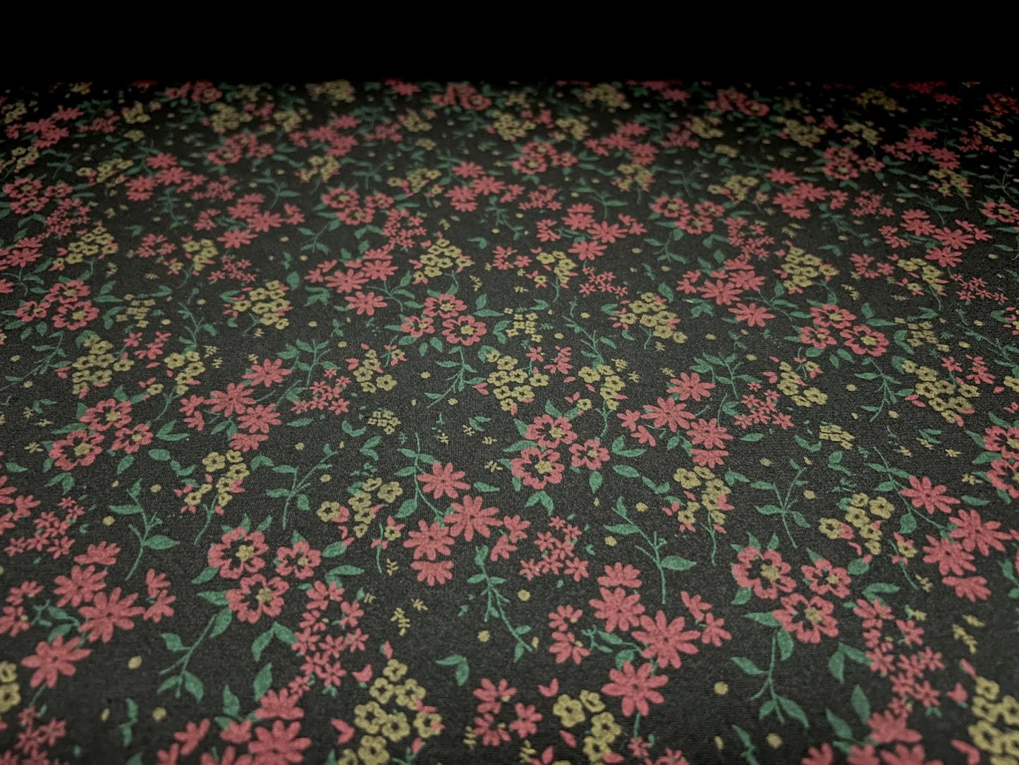 Viscose spandex stretch single jersey fabric, per metre - floral print - dark wine & black