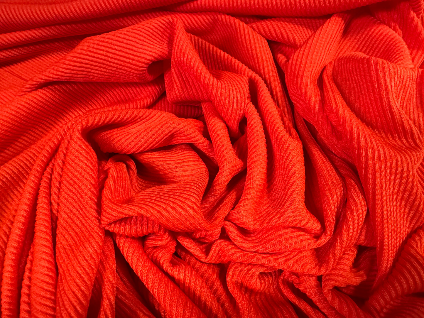 Fine ribbed spandex stretch jersey fabric, per metre - plain - summer red