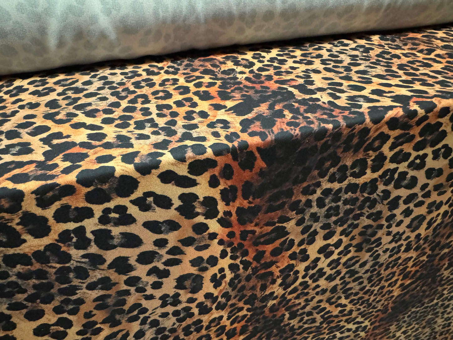 Madrid crepe woven dress fabric, per metre - leopard print - brown & beige