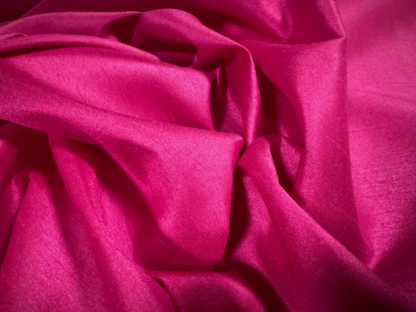 Shantung satin faux silk woven dress fabric, per metre - plain - fuchsia