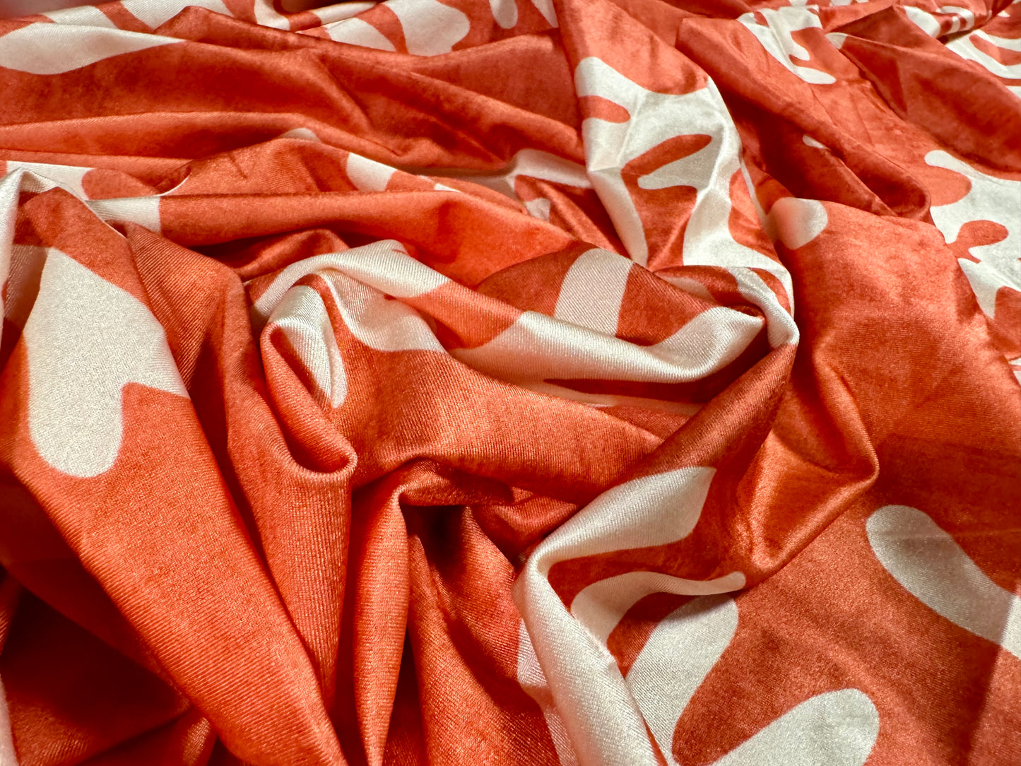 Swimwear stretch spandex jersey fabric, per metre - coral reef print - coral