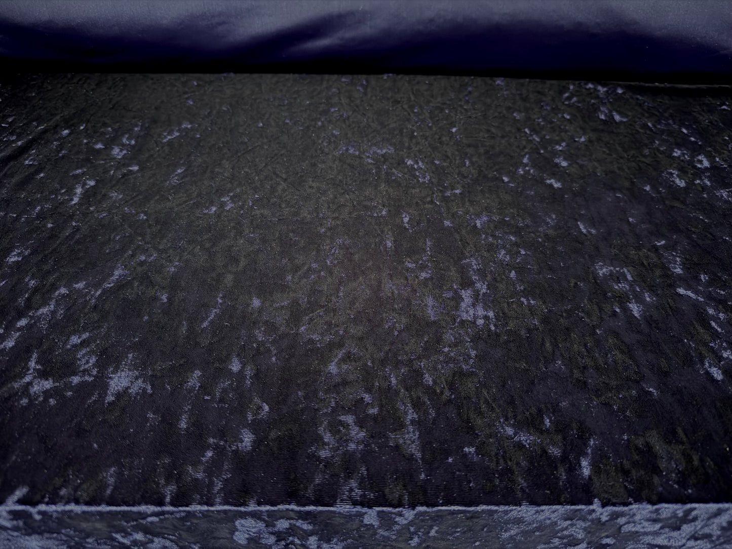 Marbled spandex velvet dress fabric, per metre - plain - navy blue