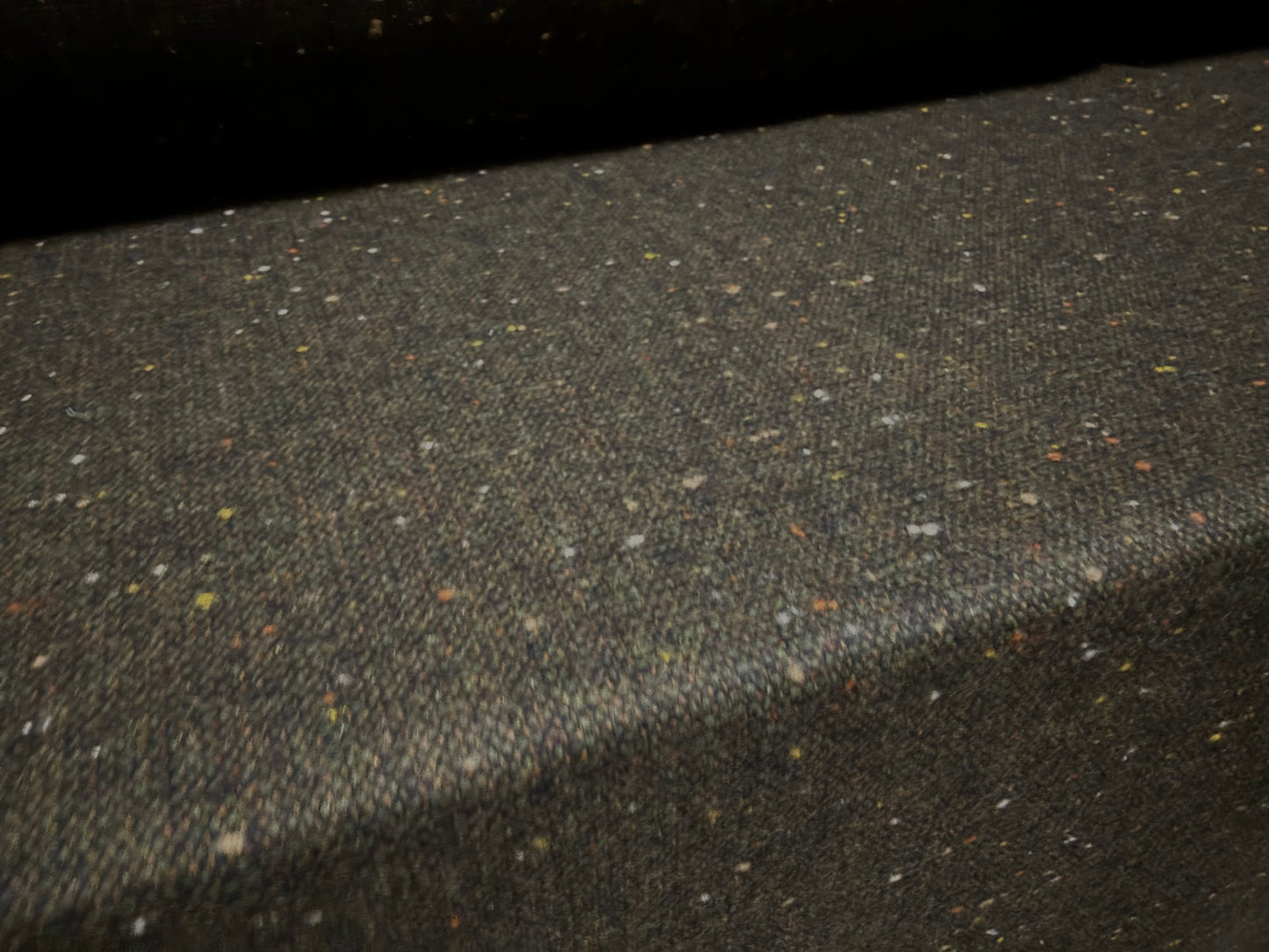 Heavyweight wool tweed fabric, per metre - fleck - dark olive green